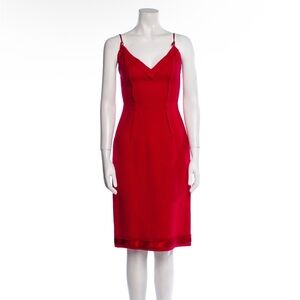 PRADA Vintage Red Wool Dress fall/winter 2005- Size Medium